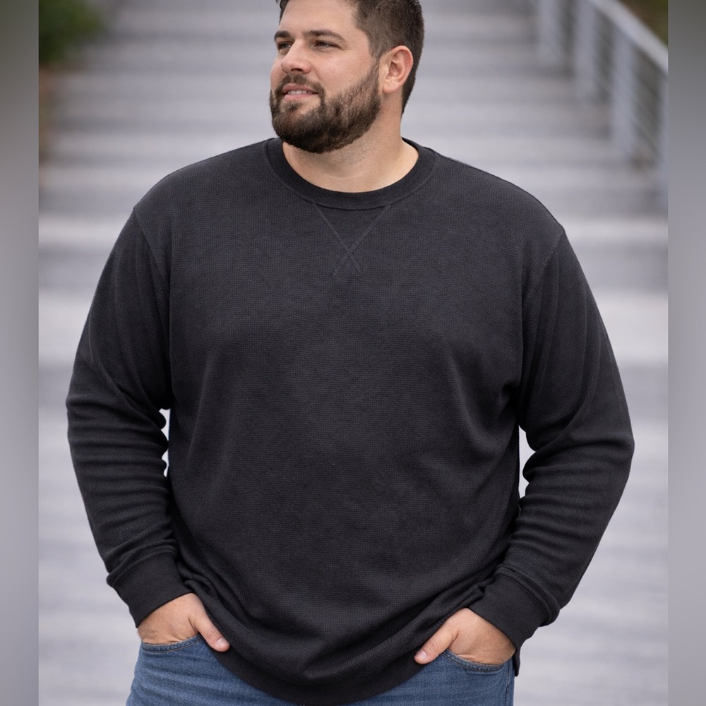Buffalo Outdoors Men’s Thermal Shirt 3XL Long Sleeve Waffle Knit Gray